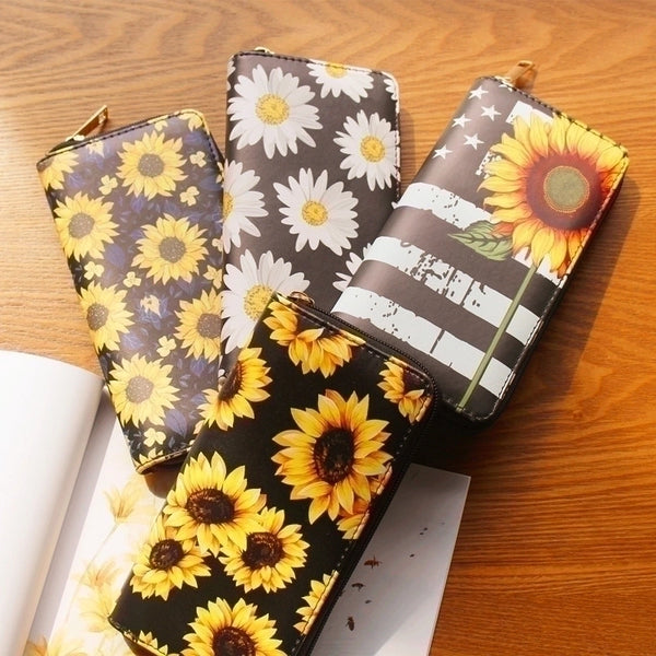 Women's Flower Pvc Zipper Wallets