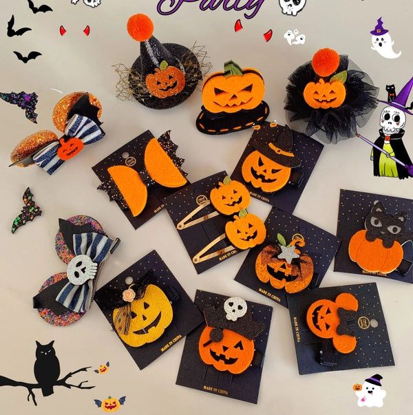 Women's Funny Classic Style Halloween Pattern Felt Fabric Hair Clip