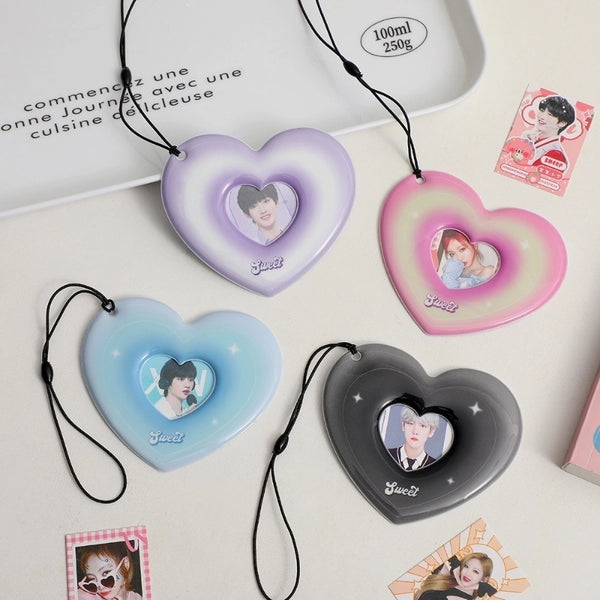 Women's Gradient Color Heart Shape Pp Card Holders