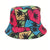 Women's Hawaiian Vacation Human Animal Coconut Tree Printing Painted Wide Eaves Bucket Hat