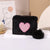 Women's Heart Shape Plush Zipper Coin Purses