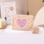 Women's Heart Shape Plush Zipper Coin Purses