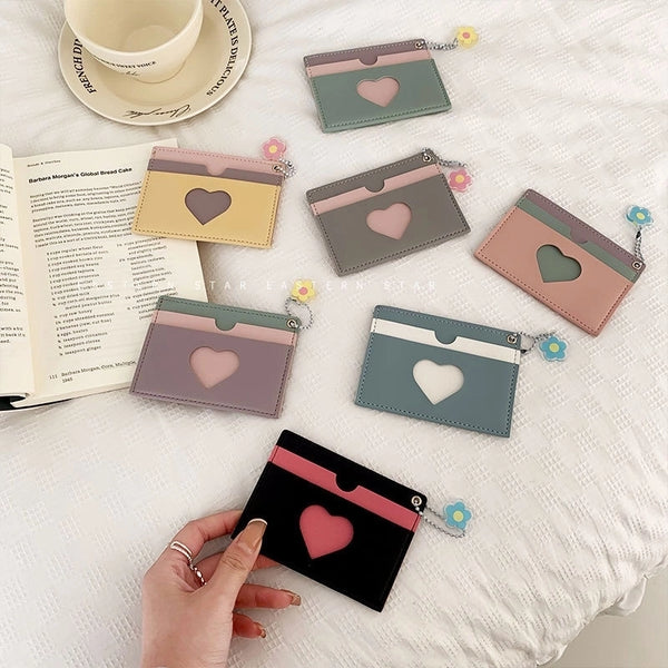 Women's Heart Shape Pu Leather Open Wallets