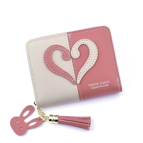 Women's Heart Shape Pu Leather Zipper Coin Purses