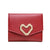 Women's Heart Shape Solid Color Pu Leather Magnetic Buckle Wallets