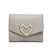 Women's Heart Shape Solid Color Pu Leather Magnetic Buckle Wallets