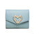 Women's Heart Shape Solid Color Pu Leather Magnetic Buckle Wallets