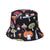 Women's Hip-hop Bear Printing Flat Eaves Bucket Hat