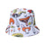 Women's Hip-hop Bear Printing Flat Eaves Bucket Hat