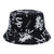 Women's Hip-hop Color Block Printing Flat Eaves Bucket Hat