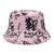 Women's Hip-hop Color Block Printing Flat Eaves Bucket Hat