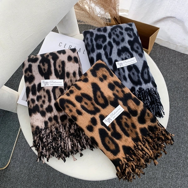 Women's IG Style Casual Leopard Imitation Cashmere Polyester Printing Scarf