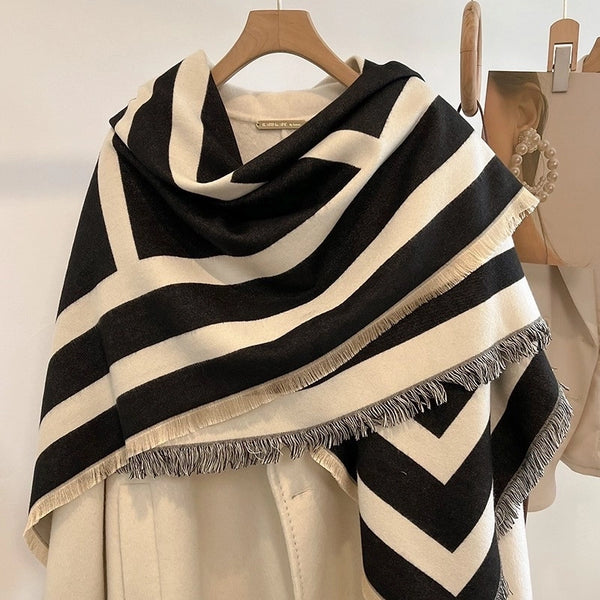 Women's IG Style Classic Style Printing Color Block Imitation Cashmere Polyester Scarf