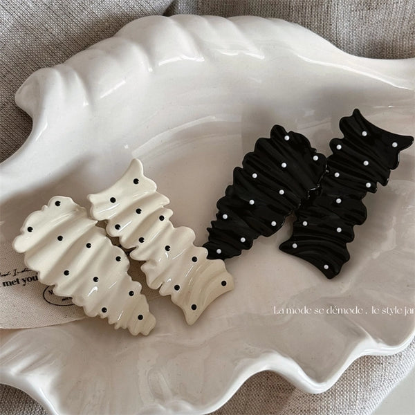 Women's IG Style Korean Style Polka Dots Alloy Plastic Pleated Hair Clip