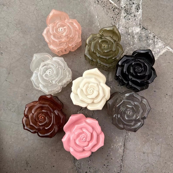 Women's IG Style Korean Style Rose Plastic Stoving Varnish Hair Clip