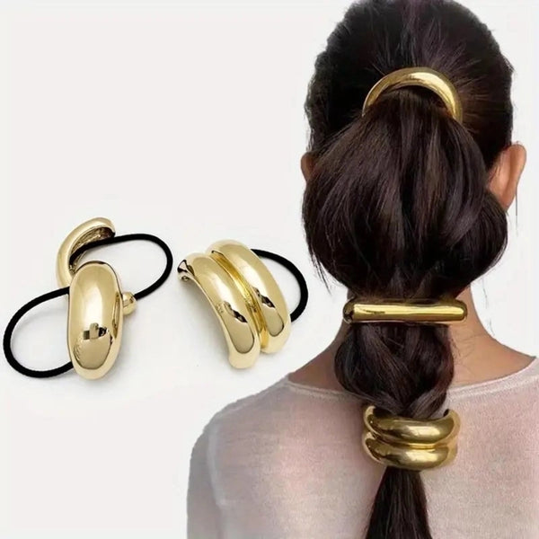 Women's IG Style Simple Style Solid Color Alloy Plating Hair Tie