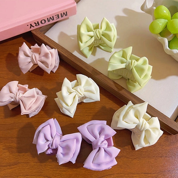 Women's IG Style Sweet Bow Knot Plastic Satin Hair Claws