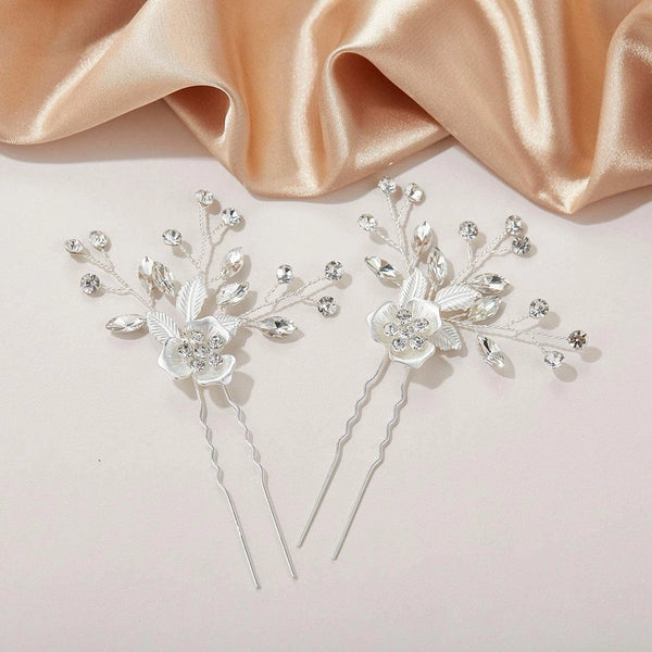 Women's IG Style Sweet Flower Alloy Inlay Rhinestones Hairpin