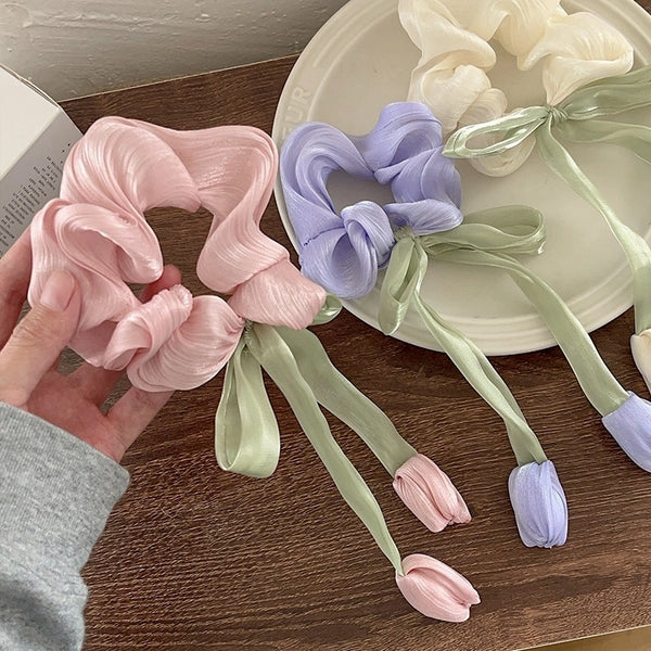 Women's IG Style Sweet Flower Bow Knot Cloth Hair Tie