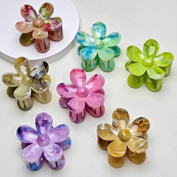 Women's IG Style Sweet Flower Resin Hair Claws