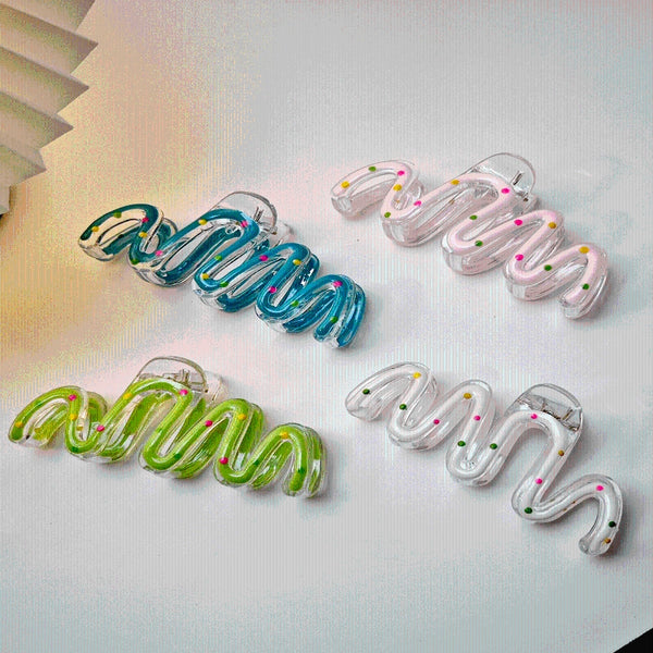 Women's IG Style Sweet Waves Plastic Enamel Hair Claws