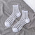 Women's Japanese Style Heart Shape Solid Color Nylon Polyester Jacquard Crew Socks A Pair