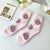 Women's Japanese Style Sweet Cherry Fruit Flower Coral Fleece Crew Socks A Pair