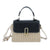 Women's Knit Color Block Vacation Square Magnetic Buckle Handbag