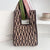 Women's Knit Houndstooth Fruit Flower Cute Bucket Open Handbag Bucket Bag