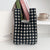 Women's Knit Houndstooth Fruit Flower Cute Bucket Open Handbag Bucket Bag