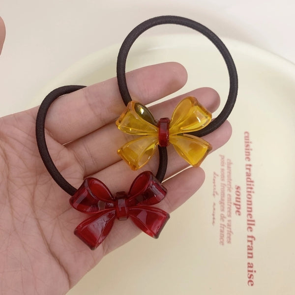 Women's Korean Style Bow Knot Plastic Hair Tie