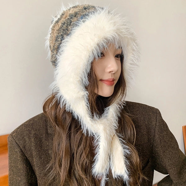 Women's Lady Classic Style Colorful Big Eaves Wool Cap