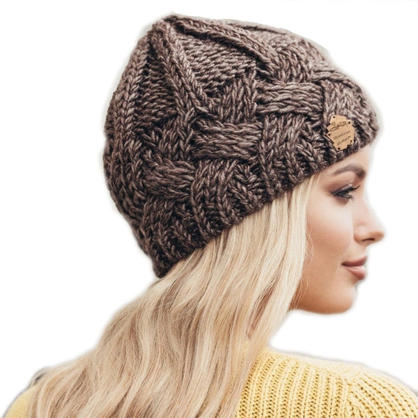 Women's Lady Minimalist Solid Color Eaveless Wool Cap