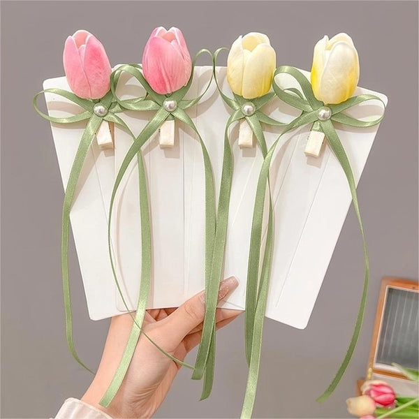 Women's Lady Tulip Cloth Hair Clip Hair Tie