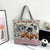 Women's Large All Seasons Nylon Animal Cartoon Cute Square Zipper Tote Bag