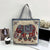 Women's Large All Seasons Nylon Animal Cartoon Cute Square Zipper Tote Bag