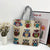 Women's Large All Seasons Nylon Animal Cartoon Cute Square Zipper Tote Bag