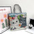 Women's Large All Seasons Nylon Animal Cartoon Cute Square Zipper Tote Bag