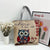 Women's Large All Seasons Nylon Animal Cartoon Cute Square Zipper Tote Bag