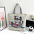 Women's Large All Seasons Nylon Animal Cartoon Cute Square Zipper Tote Bag