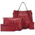 Women's Large All Seasons Pu Leather Fashion Bag Sets