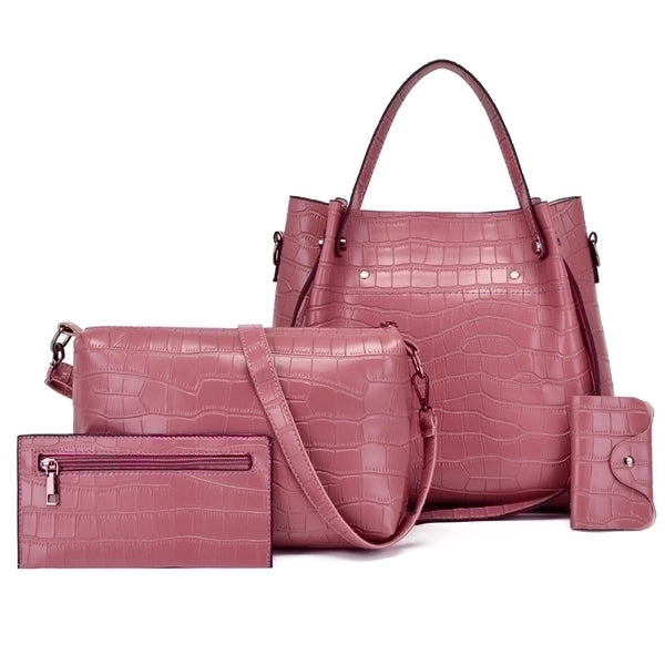 Women's Large All Seasons Pu Leather Fashion Bag Sets