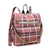 Women's Large All Seasons Pu Leather Plaid Leopard Streetwear Square Zipper Fashion Backpack