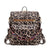 Women's Large All Seasons Pu Leather Plaid Leopard Streetwear Square Zipper Fashion Backpack