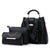 Women's Large All Seasons Pu Leather Solid Color Basic Classic Style Tassel Square Zipper Bag Sets Handbag