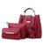 Women's Large All Seasons Pu Leather Solid Color Basic Classic Style Tassel Square Zipper Bag Sets Handbag