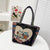 Women's Large Canvas Animal Cartoon Streetwear Square Zipper Handbag