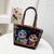 Women's Large Canvas Animal Cartoon Streetwear Square Zipper Handbag