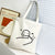 Women's Large Canvas Cartoon Classic Style Zipper Canvas Bag