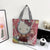 Women's Large Canvas Cat Streetwear Square Zipper Underarm Bag